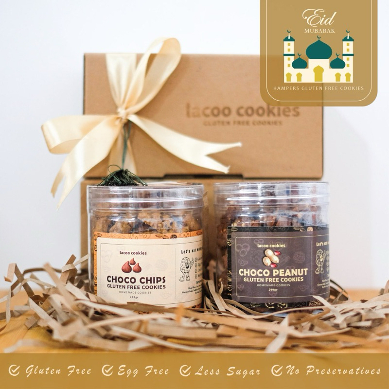 

Hampers Cookies - Paket Isi 2 - Gluten Free Cookies - Egg Free - Kue Kering - Lacoo Cookies