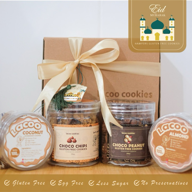 

Hampers Cookies - Paket Isi 4 - Gluten Free Cookies - Egg Free - Kue Kering - Lacoo Cookies