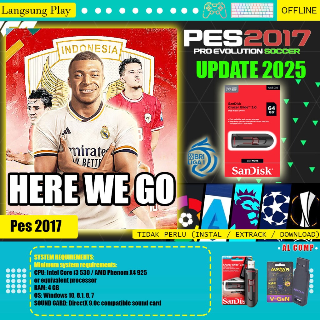 PES 2017 PATCH 2024 + LIGA BRI - PC LAPTOP GAMES