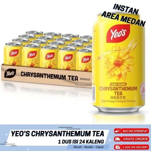 

[DUS/24PCS] Teh Bunga Krisan 300 ml atau Yeos Chrysanthemum Tea 300 ml Kemasan Kaleng