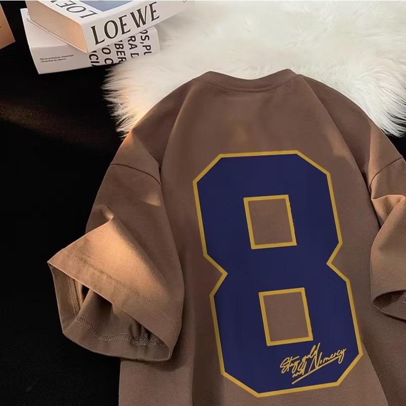 Lucky88k Kaos Wanita Baju Oversize Longgar 8 nomor Korean Style T shirt Bahan 100% Cotton | Kaos Bas