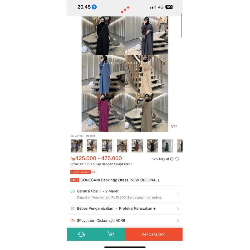 preloved batwing dress by gonegani