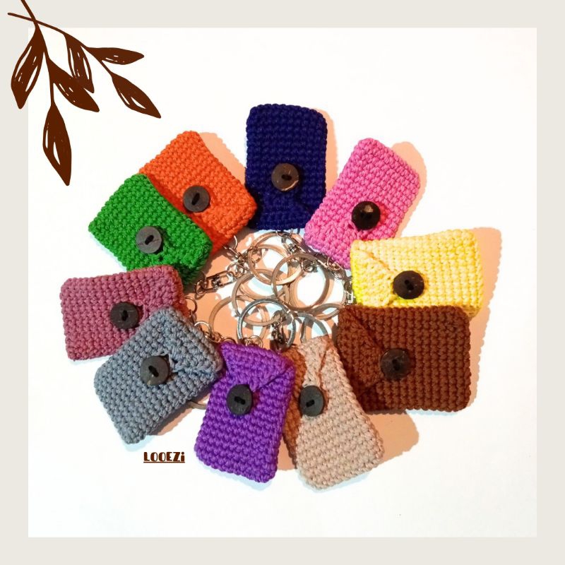 ganci rajut//ganci rajut//gantungan kunci rajut pocket