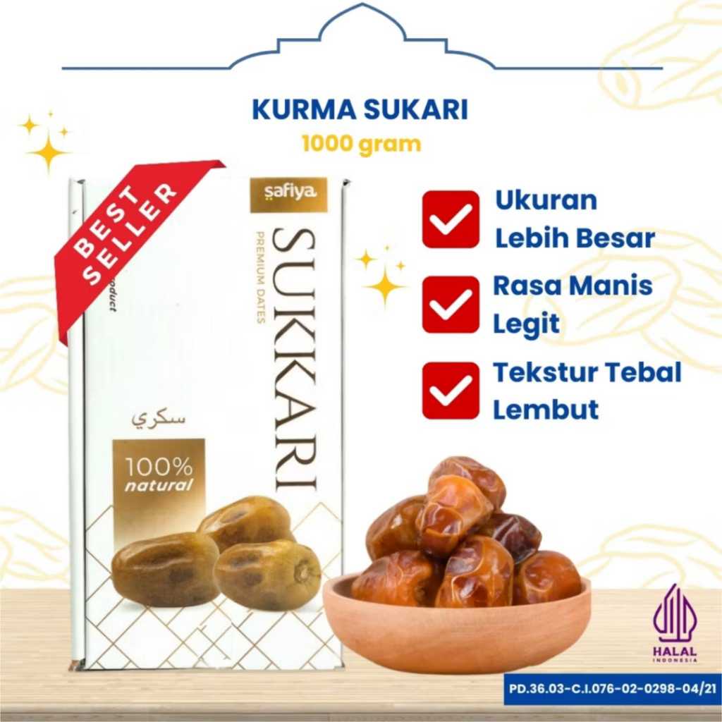 

Kurma Sukari Kurma Raja 1kg Lembu Manis Legit Premium