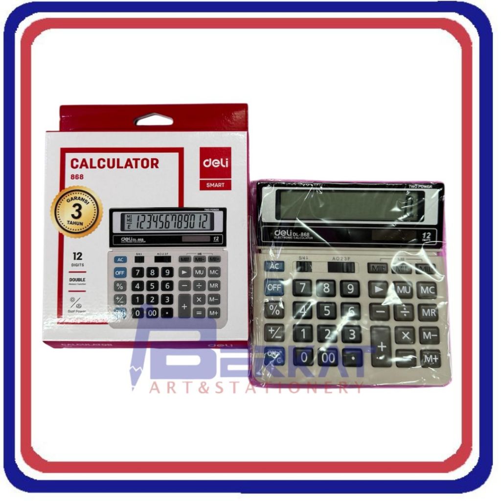 

Kalkulator Calculator 12 Digits DELI DL-868 ASLI ORIGINAL