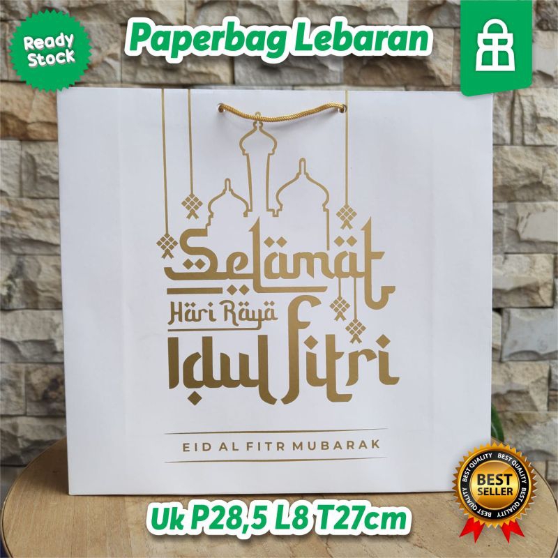 

TAS KERTAS PAPER BAG BINGKISAN LEBARAN IDUL FITRI P28,5 L8 T27cm