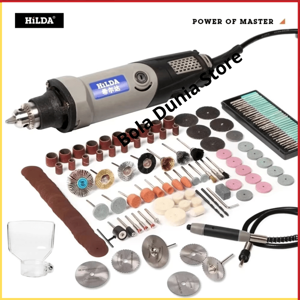 PROMO HILDA Bor Listrik Mini Electric Drill Polishing Engraver Grinder Besi / Mesin Ukir Kayu 400W