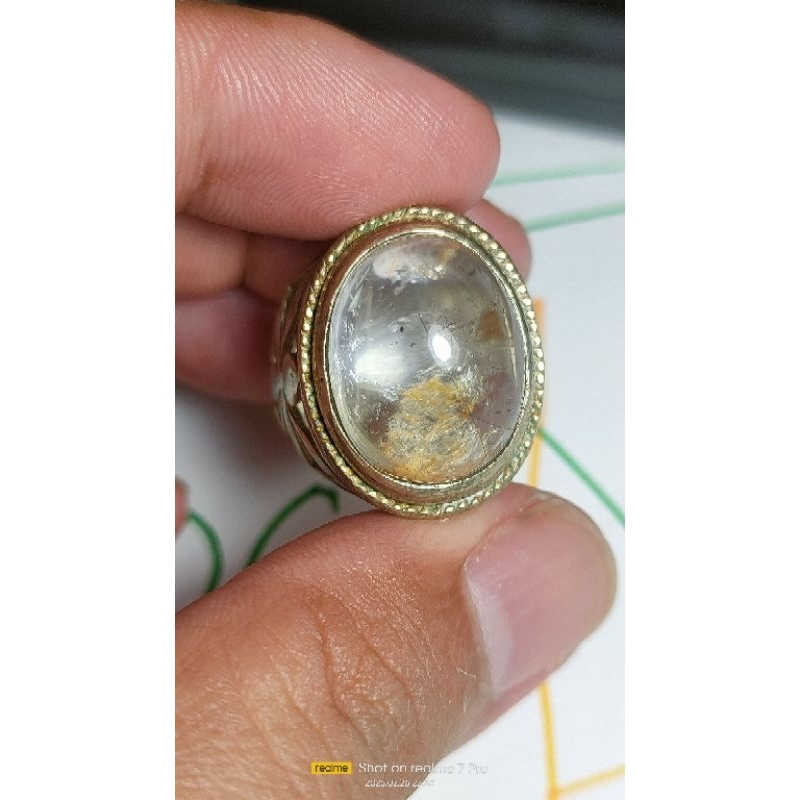 cincin natural batu kecubung karang kristal