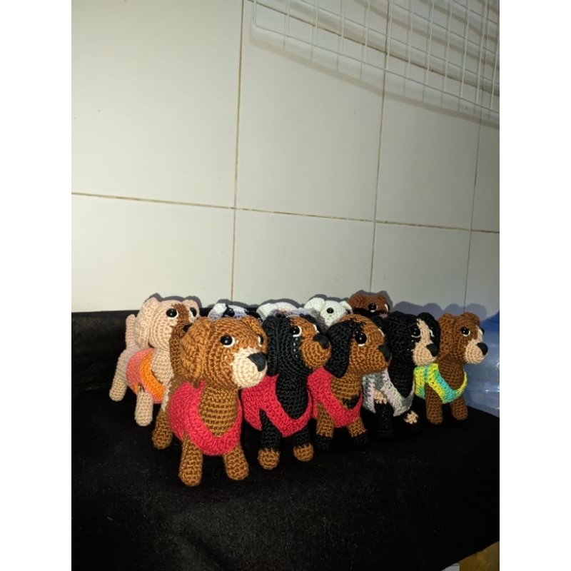 crochet dog/anjing rajut, boneka anjing