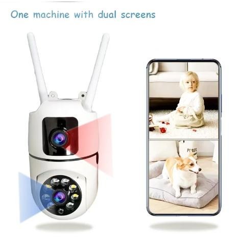 Smart CCTV WIFI V380 PRO Y33A dengan Lensa Ganda Mode Malam Smart Tracking Komunikasi 2 Arah