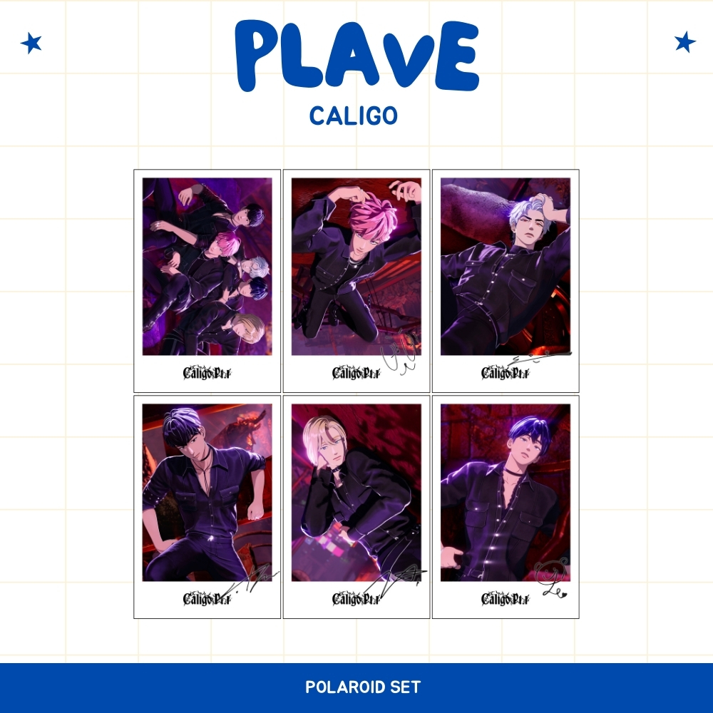 POLAROID PLAVE CALIGO (ISI 6 PCS + LAMINASI 2 SISI) TANDA TANGAN TTD KPOP PHOTOCARD CARDS IDOL KOREA