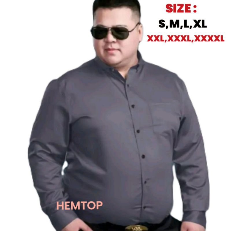 Kemeja abu pria Kemeja polos abu jumbo pria Kemeja abu tua jumbo pria Kemeja abu big size pria jumbo