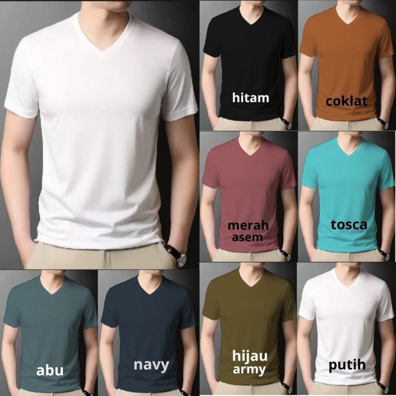 Kaos distro pria POLOS /baju cowok lengan pendek/baju atasan size M,L,XL,XXL