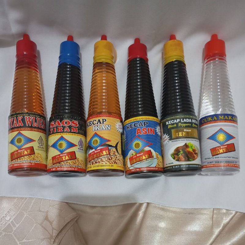 

paket 6c(minyak wijen, saos tiram, kecap ikan, kecap asin, kecap lada hitam, cuka makan)