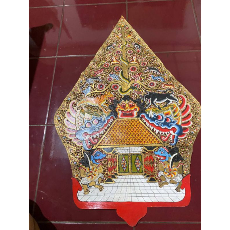 HANDICRAFTYOGYAKARTA | KAYON WAYANG KULIT GUNUNGAN GAPIT SUNGU KUALITAS ALUSAN UKURAN JUMBO 80 CM