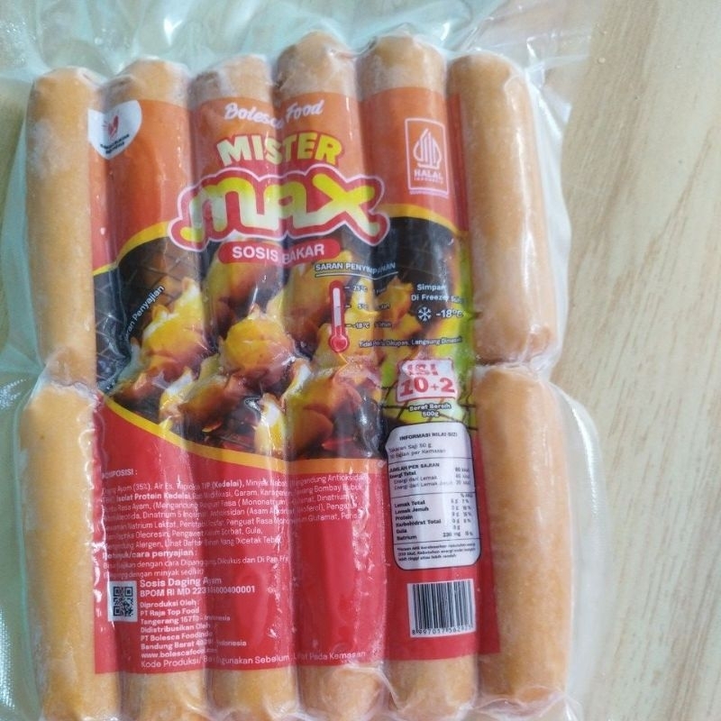 

Sosis Bakar Mister max 500gr isi 10 +2