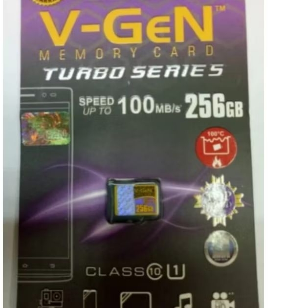 Vgen 256 Gb Micro Sd V-Gen 256 Gb Class 10 Turbo Memory Card Original