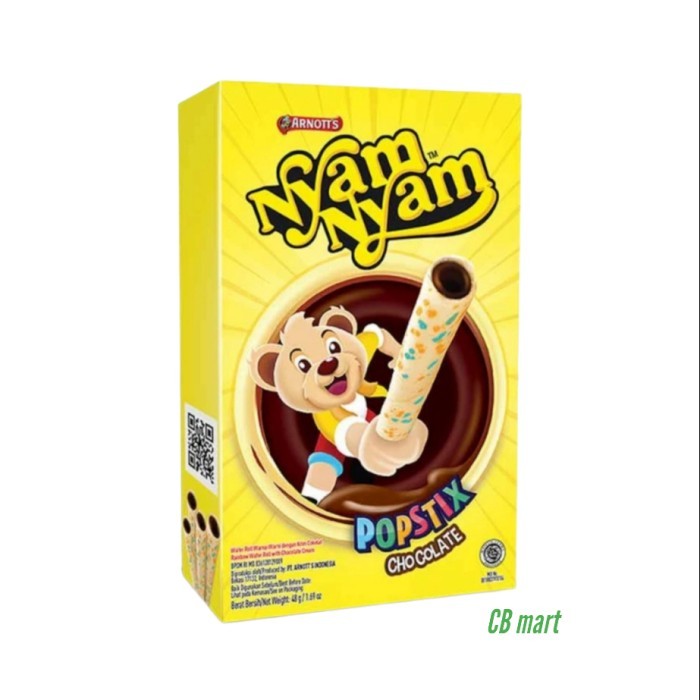 

Nyam Nyam Popstix waffer coklat roll 48gr