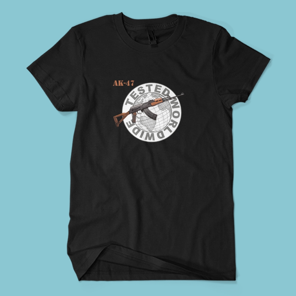 Kaos Distro Premium AK 47 WORLDWIDE - Baju Game Gamer Gaming Unisex Dewasa