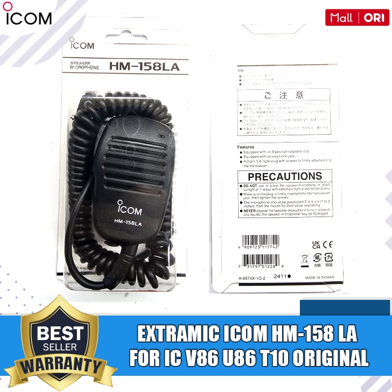 ICOM Extramic Hm 158 LA For Icom V86 U86 T10 Handmic HM 158-LA Hm158 La Untuk HT Icom Ic V86 U86 T10