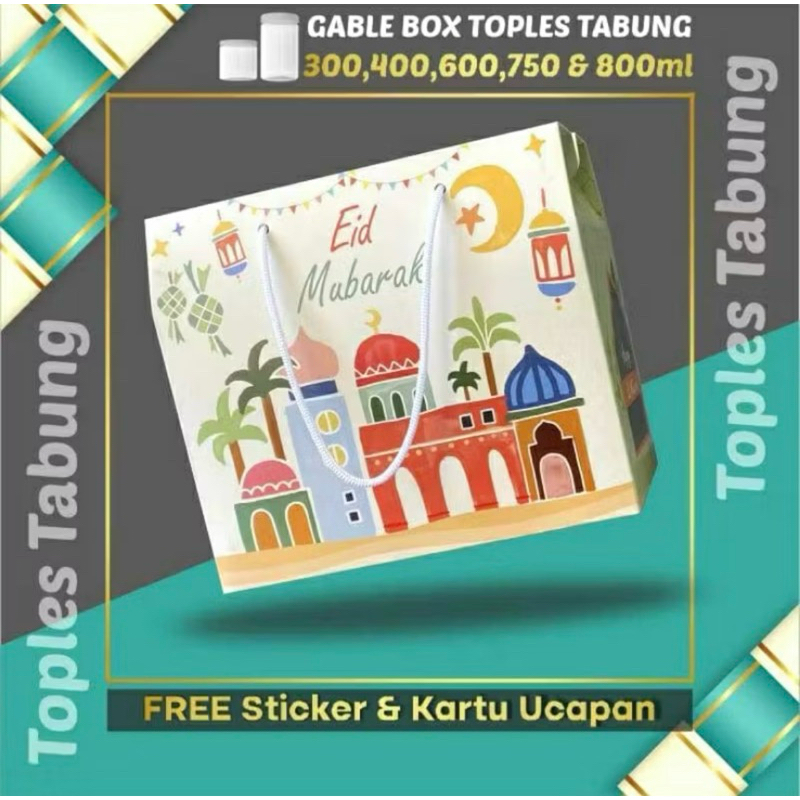 

(1 PCS) Uk. 11x19x17 Kotak Hampers Lebaran Idul Fitri Tali Jinjing/Box Hampers/Paperbag Hampers