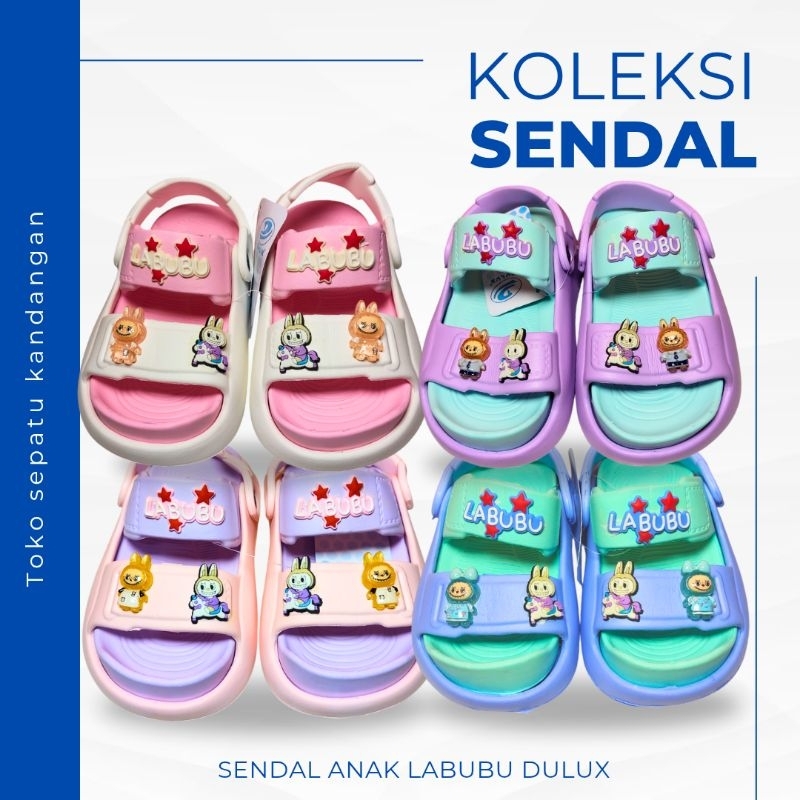 Sandal Selop Anak Perempuan Cewek Wanita Plastik Jelly Karet Motif Labubu Dulux Original 100% - Sepa