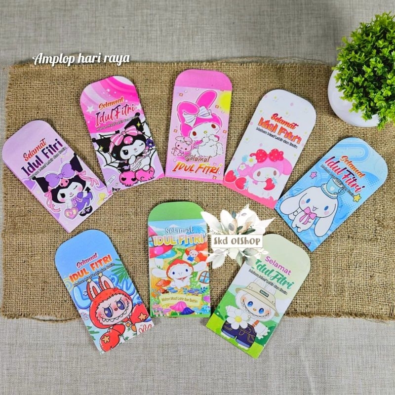 

80 pcs Amplop lebaran/ampau lebaran karakter kartun HK size medium
