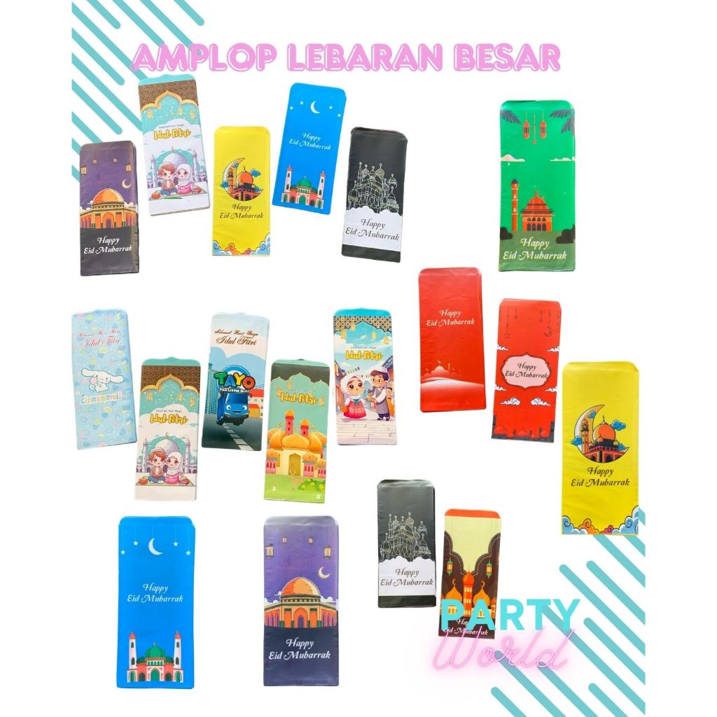 

Amplop Lebaran TANPA LIPAT Isi 10 pcs BESAR Angpao Idul Fitri Jumbo Amplop Hari Raya Idul Fitri ampau THR