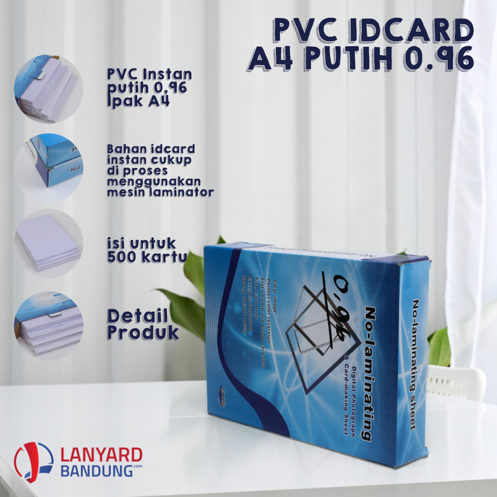 

Kertas pvc instan printing inkjet ukuran A4 bahan idcard instan putih gold silver ukuran a4 0,76 & 0,96