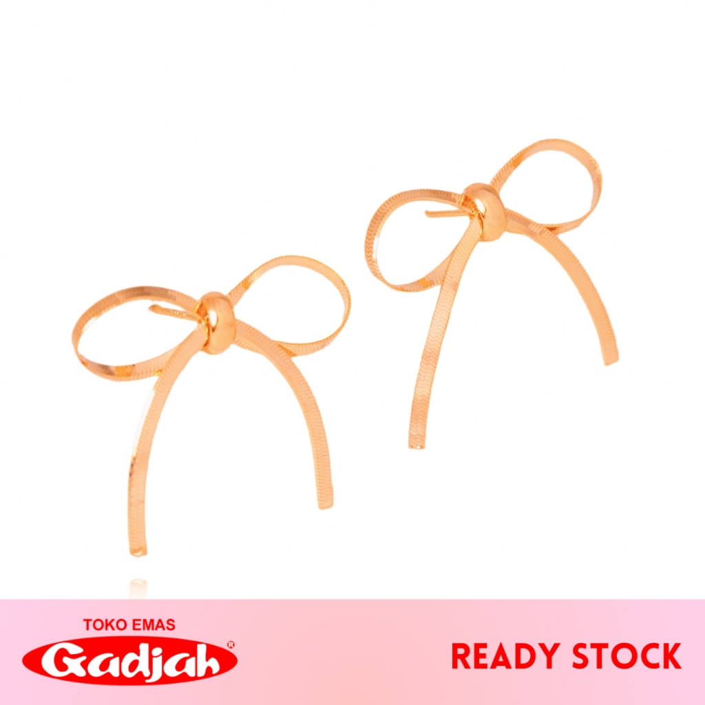 Giwang Emas Tusuk Ribbon Flat - Toko Emas Gadjah