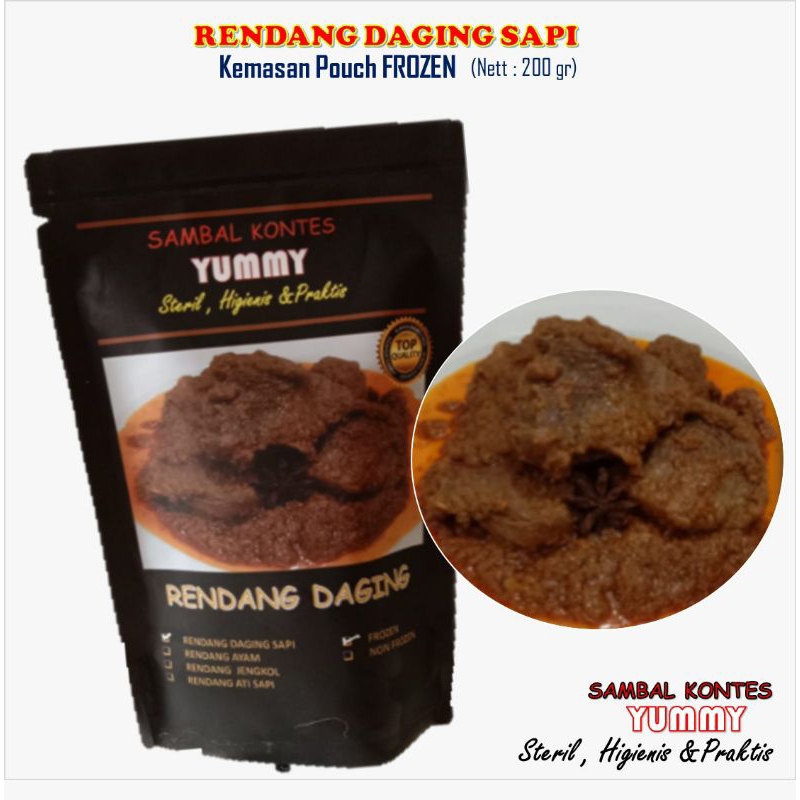 

Rendang Daging Sapi Semi Basah Premum SKY Frozen 200 gr Enak dan Siap Saji