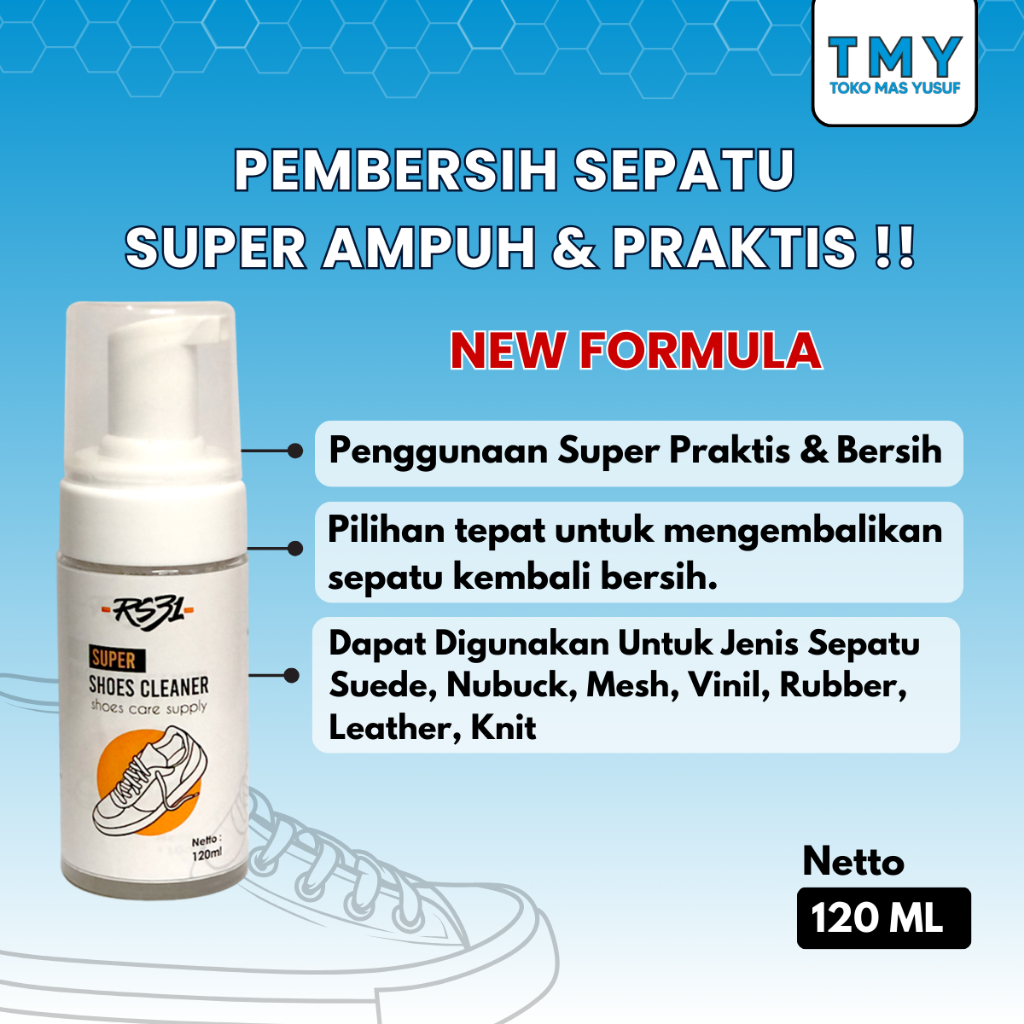 Shoes Cleaner - Cairan Pembersih Sepatu RS31 / Sabun Sepatu Penghilang Noda Sepatu Kotor Super Ampuh