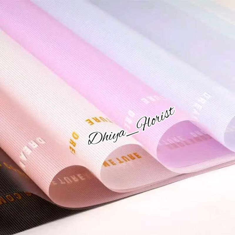 

Dhiya Florist - Cellophane Grizzzled Paper Waterproof Kertas Buket Motif Flower Wrapping Free Packing Kertas Buket Bunga Ecer