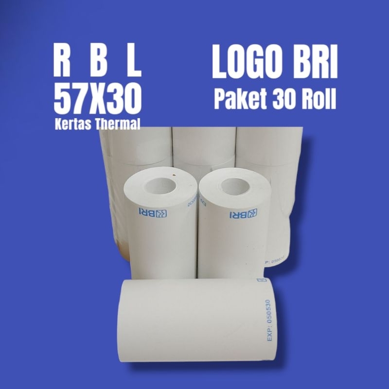 

Kertas Thermal 57x30 Logo BRI Murah Paket 30 Roll