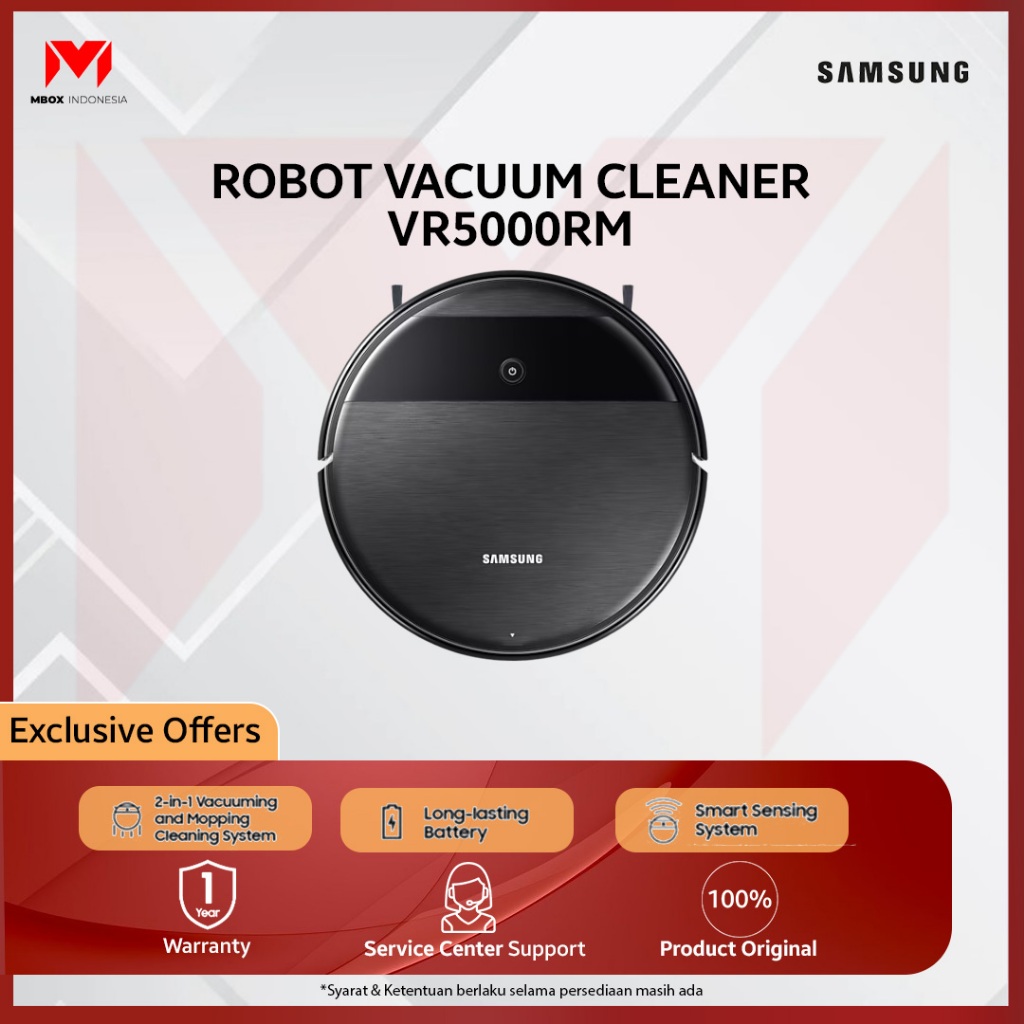 Samsung Smart Robot Vacuum Cleaner dengan WiFi Control - VR05R5050WK