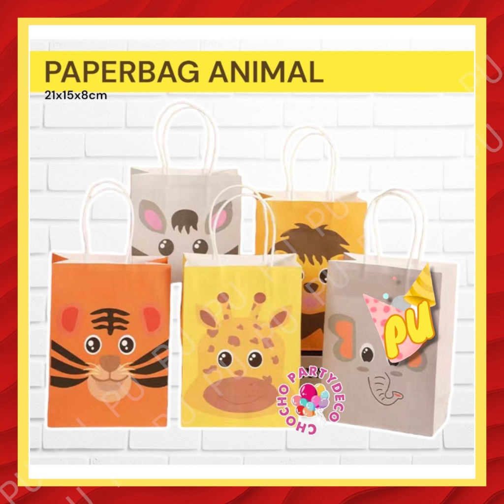 

Tas Ultah ANIMAL / Tas Ulang Tahun Hewan / Goodie Bag Paper Bag Animal