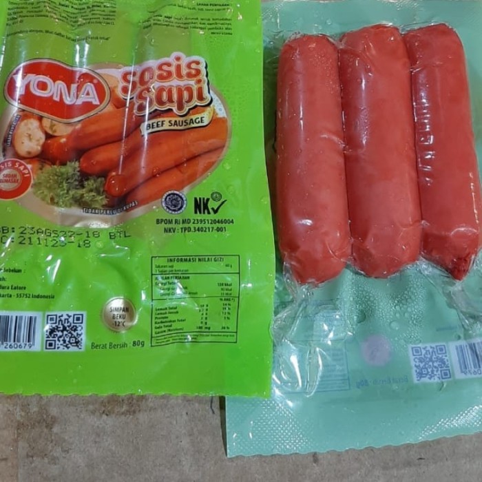 

Yona Sosis Sapi isi 3bj (merk Premium) 80 gram