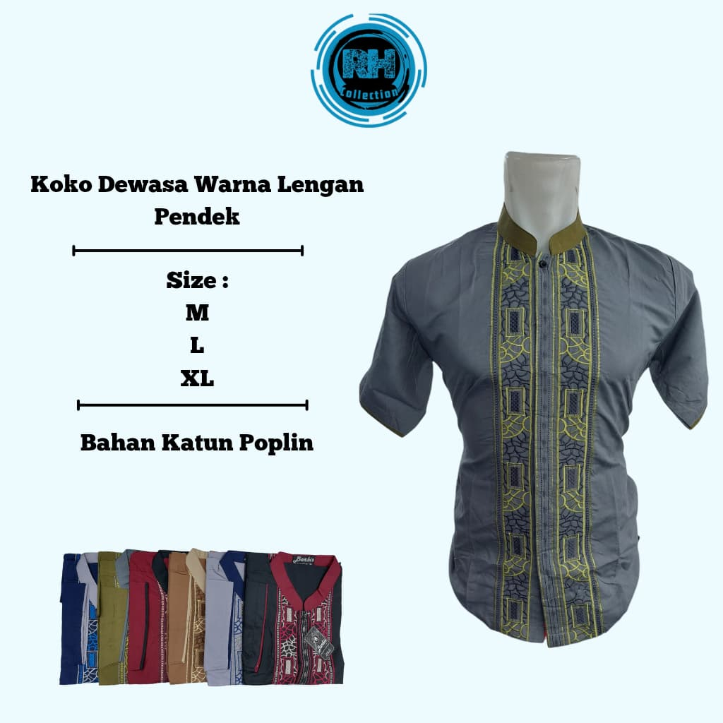 Koko dewasa Lengan pendek / baju muslim pria / koko pria premium / koko pria / baju muslim / baju mu