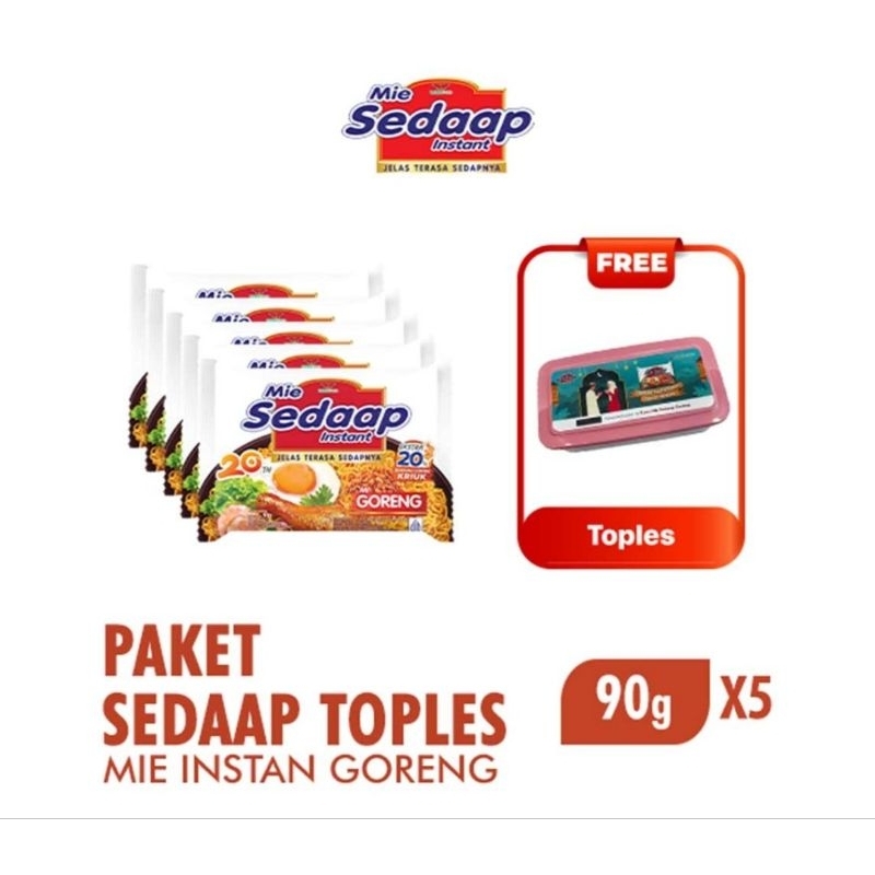 

Sedaap Mie Goreng Paket Isi 5 Festive + FREE BOX Toples