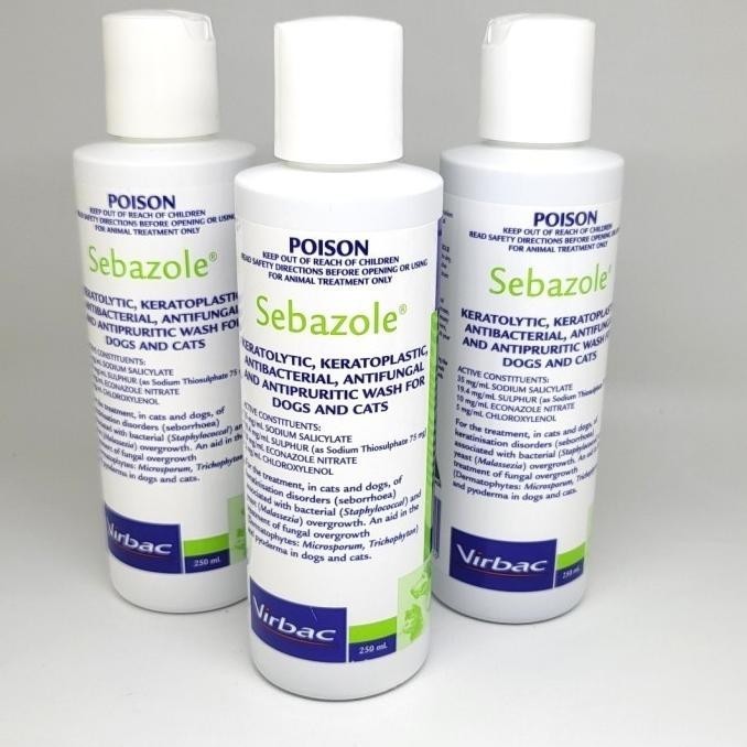 SEBAZOLE Virbac 250Ml | Shampo Kutu/Jamur/Kulit Hewan Terbaik | VIRBAC SEBAZOLE