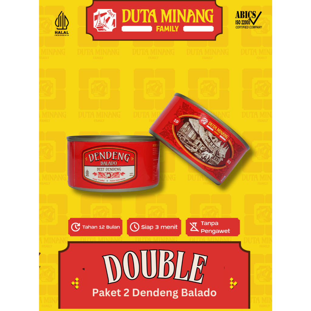 

PAKET 2 Dendeng Balado Daging Sapi Khas Padang Solok HALAL 100% / Daging Kaleng / Rendang Kaleng / Makanan Kaleng - Duta Minang Family