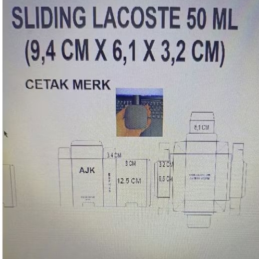 

Box Sliding Lacoste 50 ml Cetak Merk