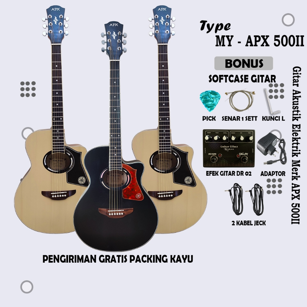 Gitar Akustik Elektrik APX 500II Promo Paket Efek DR 02