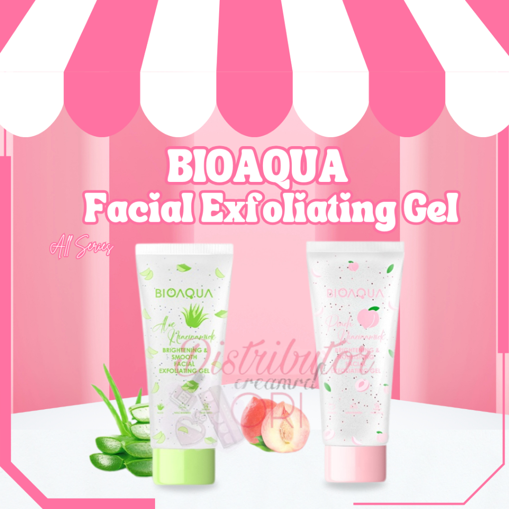 BIOAQUA Scrub Wajah Niacinamide Brightening & Smooth Facial Exfoliating Gel 100g PEACH | ALOE [BIOAQ