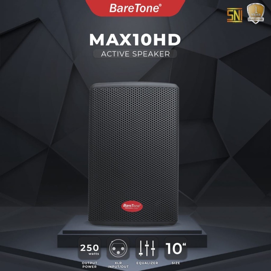 speaker aktif baretone max 10hd baretone max10hd baretone max10 hd sepasang ( 2buah speaker )