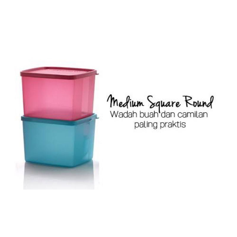 Medium Square round Tupperware 2 pcs