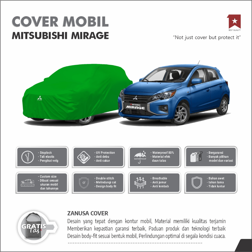 BODY COVER MOBIL MITSUBISHI MIRAGE, SARUNG MOBIL MITSUBISHI MIRAGE, SELIMUT MOBIL MITSUBISHI MIRAGE