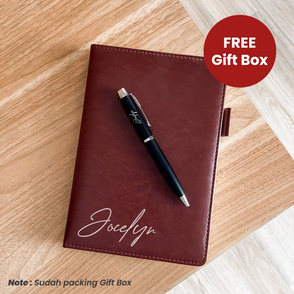 Kado Notebook dan Pulpen Custom Hadiah Ultah Gift Wisuda Kado Ulang Tahun Pacar Cewek Cowok