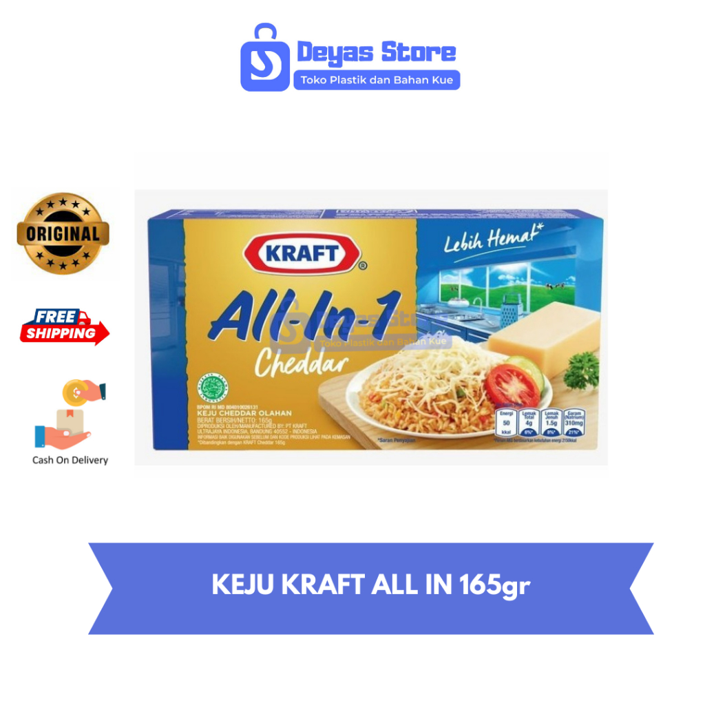 

Kraft Cheddar All In 1/Keju Kraft All in 1 - 165gr