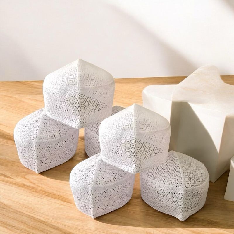 Peci Jaring Lulu - Kopiah Jaring Putih - Oleh Oleh Haji / Peci Kopiyah Lulu Kopyah Jaring Yaman Saud